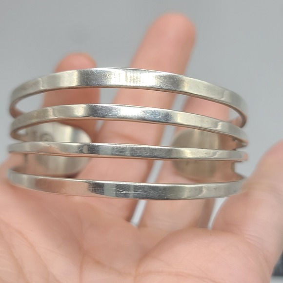 Vintage‎ Taxco Bracelet Sterling Silver Mexican Cuff  Size 6.5 - Picture 11 of 13